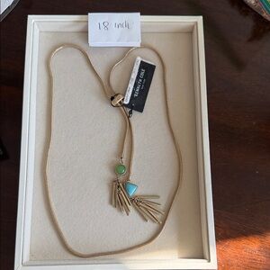 Kenneth Cole Gold Necklace with Green and Turquoise Charms